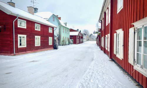 Die Stadt Grythyttan in der schwedischen Region Bergslagen