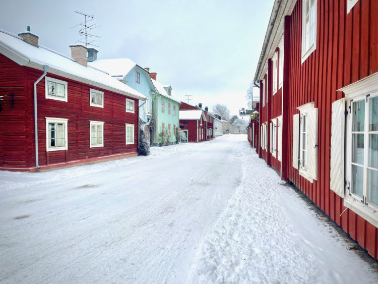 Die Stadt Grythyttan in der schwedischen Region Bergslagen